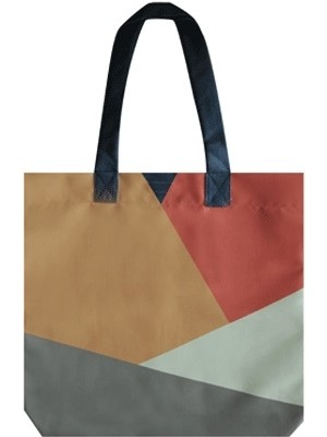 Wolo Bez Çanta- Çift Tarafı Dijital Geometrik  Baskılı Polyester 