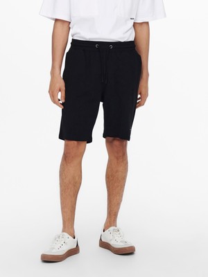 Only & Sons Neil Sweat Shorts Erkek Siyah Şort 22015623-02