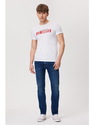 Lee Cooper Jack Erkek Slım Dar Kesim Yüksek Bel Dar Paça Jean Pantolon Mavi