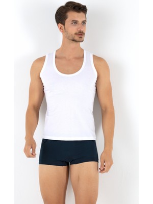 Doremi Rahat Kesim Erkek Penye Atlet S Beden Beyaz Renk Nefes Alabilir ve Terletmeyen Pamuk