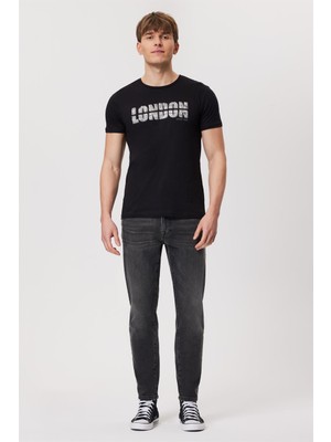 Lee Cooper London Normal Bel Dar Konik Kesim Daralan Paça Gri Erkek Jean Pantolon