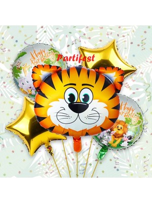 Parti Station Safari Hayvanlar Yaş Balon Set Safari Konsept Helyum Balon Set Safari Doğum Günü Set