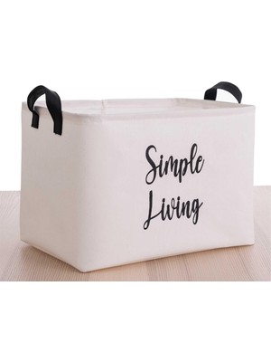 Prendi Home Beyaz Simple Living Dikdörtgen Sepet 37X27X25