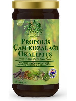 Lexton Propolis ve Çam Kozalağı Nane Aromalı Katkılı Keçiboynuzu Özü 640 gr