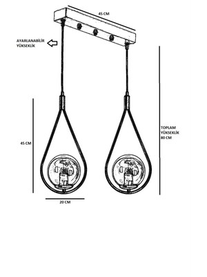 Lumexx Damla 2 Li Sıralı Bal Camlı Eskitme Sarkıt
