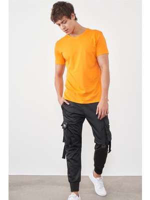 Çetinkaya Mentality 2772V V Yaka Basic T-Shirt Orange