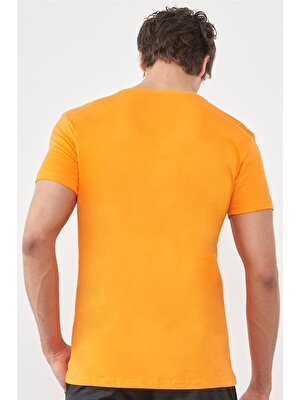 Çetinkaya Mentality 2772V V Yaka Basic T-Shirt Orange