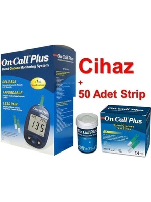 On Call Plus Ölçüm Cihazı +50 Strip Hafif ve Dayanıklı Medikal Ürünler İçin Kullanım Kolaylığı