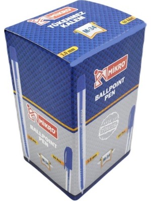 Mikro M-34 Tükenmez Kalem 1.0 mm Mavi 60 Adet- 5 Paket