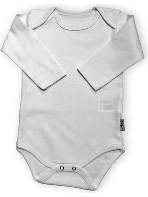 Vitmo Uzun Kollu Kız Çocuk Çıtçıtlı Body %100 Pamuk Anti-Alerjik Beyaz Renk