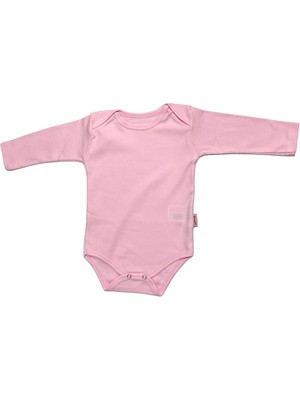 Kız Çocuklar İçin Vitmo Pamuklu Pembe Uzun Kollu Çıtçıtlı Bebek Body Şık ve Rahat