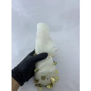 Sırmalı Home Düğün ve Kına Geceleri Için 5'li Kumaş Halay Mendili Beyaz