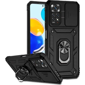 M.TK Moveteck Xiaomi Redmi Note 12 Pro 4g 108MP Kılıf Kamera Lens Sürgülü Korumalı Darbe Önleyici Standlı Yüzüklü Armor Military Zırh Tank Pars Kapak