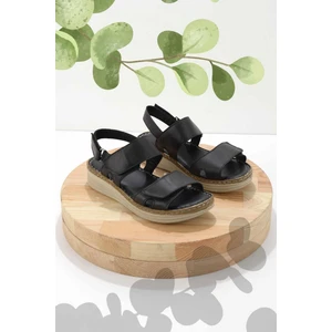 Siyah Leather Kadın Sandalet K05281202703