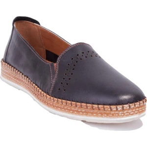 104040 Siyah Ortopedik Günlük Deri Kadın Ayakkabı