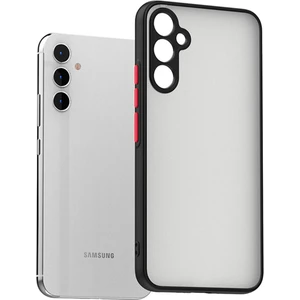 M.TK Moveteck Samsung Galaxy M14 Uyumlu Kılıf Kamera Korumalı Arkası Mat Buzlu Tuşları Renkli Silikon + Hayalet Cam