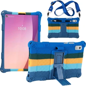 Xfashion Lenovo Tab M9 Pc + Silikon Şok Dayanıklı Tablet Kılıfı Omuz Kayışı ile Ayarlanabilir Kickstand Kapak (Yurt Dışından)