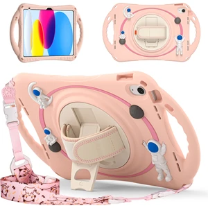 Xfashion Apple Pad 10.9 (2022) Şok Geçirmez Kapak Astronot Style-A Kickstand Case Pc Silikon Kılıf (Yurt Dışından)