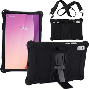 Xfashion Lenovo Tab M9 Pc + Silikon Şok Dayanıklı Tablet Kılıfı Omuz Kayışı ile Ayarlanabilir Kickstand Kapak (Yurt Dışından)
