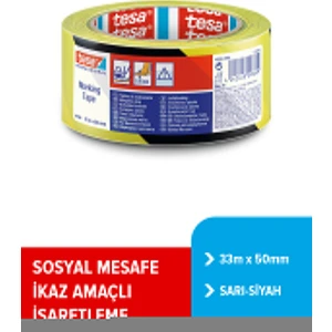 60760 33M X 50Mm Sarı-Siyah Yer İşaretleme Bandı
