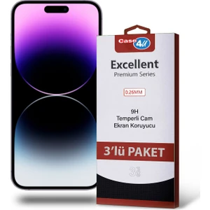 Case 4U Apple iPhone 12 Mini Temperli Ekran Koruyucu Kırılmaz Cam Ekonomik 3'lü Paket Şeffaf