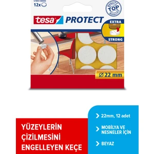 Zemin koruyucu Daire Keçe. Beyaz   12 x 22mmØ