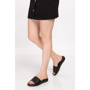 ARTI-ARTI020-5000-1 Içi Hakiki Deri Ortopedik Topuk Dikeni Destekli Siyah Terlik