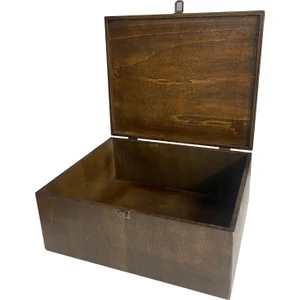 Toprak Doğal Ahşap Kutu (40X33X17) Hediyelik Ahşap Kutu