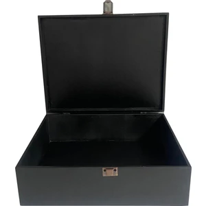 Toprak Doğal Siyah Ahşap Kutu (30X24X10) Hediyelik Ahşap Kutu