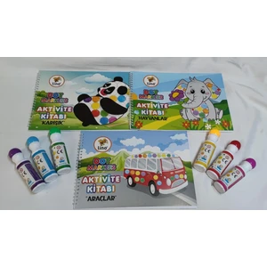 Dot Markers 6’lı Yıkanabilir Kalem ve 3'lü Boya Kitabı
