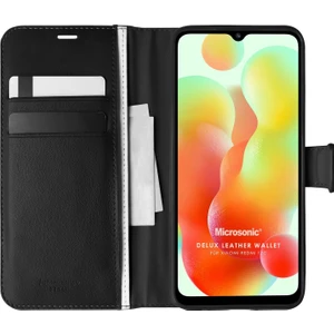 Xiaomi Redmi 12C Kılıf Delux Leather Wallet Siyah