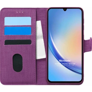 Samsung Galaxy A34 Kılıf Fabric Book Wallet Mor