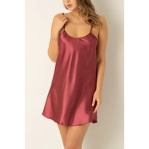 Ince Askılı Mini Saten Gecelik
