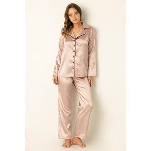 Miorre Uzun Kollu Saten Pijama Takımı