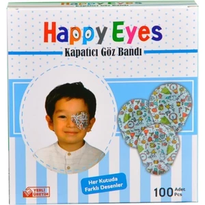 Mc Center Happy Eyes Çocuk Göz Kapama Bandı 100'Lük Kutu Göz Pedi Happy Eyes