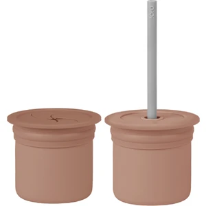 Oioi Ham Hüp Silikon Pipetli Bardak 6+ Ay Woody Brown - Powder Grey