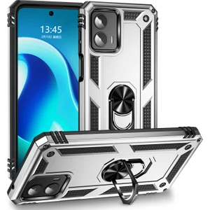 Motorola Moto G 5g 2023 Için Halka Tutuculu Çift Katmanlı Telefon Kılıfı - Gümüş (Yurt Dışından)