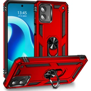 Motorola Moto G 5g 2023 Için Halka Tutuculu Çift Katmanlı Telefon Kılıfı - Kırmızı (Yurt Dışından)