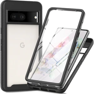 Google Pixel 7 Pro Için Dahili Ekran Koruyucu Tam Gövde Koruma Telefon Kılıfı - Siyah (Yurt Dışından)