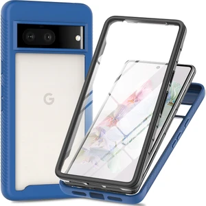 Google Pixel 7 Pro Için Dahili Ekran Koruyucu Tam Gövde Koruma Telefon Kılıfı - Lacivert (Yurt Dışından)
