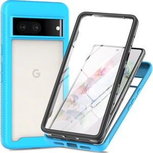 Google Pixel 7 Pro Için Dahili Ekran Koruyucu Tam Gövde Koruma Telefon Kılıfı - Mavi (Yurt Dışından)