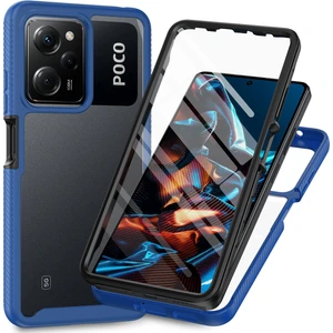 Xiaomi Poco X5 Pro Için Dahili Ekran Koruyucu Tam Gövde Koruma Telefon Kılıfı - Lacivert (Yurt Dışından)