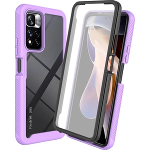 Xiaomi Redmi Note 11 Pro+ 5g Için Dahili Ekran Koruyucu Tam Gövde Koruma Telefon Kılıfı - Mor (Yurt Dışından)
