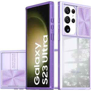 Samsung Galaxy S23 Ultra Için Sürgülü Kamera Kapaklı Tpu Tamponu Temizle Telefon Kılıfı (Yurt Dışından)