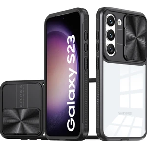 Samsung Galaxy S23 Için Sürgülü Kamera Kapaklı Tpu Tamponu Temizle Telefon Kılıfı (Yurt Dışından)