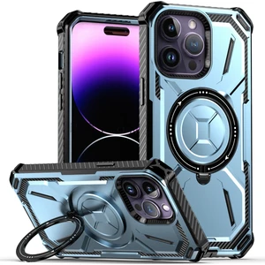 iPhone 14 Pro Max Için Çift Katmanlı Manyetik Stand Telefon Kılıfı, Magsafe Şarjı ile Uyumlu (Yurt Dışından)