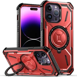 iPhone 14 Pro Max Için Çift Katmanlı Manyetik Stand Telefon Kılıfı, Magsafe Şarjı ile Uyumlu (Yurt Dışından)