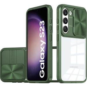 Samsung Galaxy S23 Için Sürgülü Kamera Kapaklı Tpu Tamponu Temizle Telefon Kılıfı (Yurt Dışından)