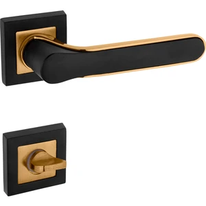 Zirve Siyah Gold Kare Rozetli Wc Banyo Kapı Kolu 1 Takım