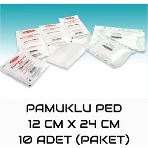 - Pamuklu Ped 12X24CM - 10 Adet